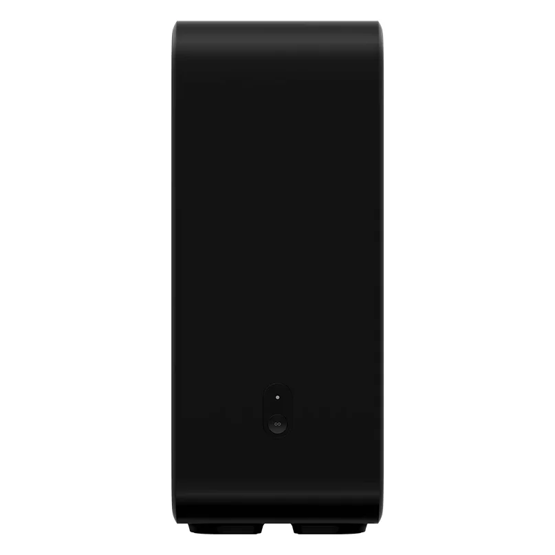 Sonos Sub (Gen 3) Premium Wireless Subwoofer Tall black rectangular device with rounded top and bottom edges, small oval control panel near the base.