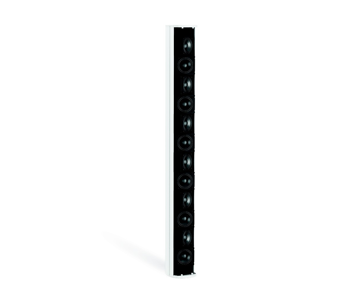 Bose Panaray Ma12Ex Modular Full Range Line Array Loudspeaker Tall floor-standing loudspeaker with white cabinet and black driver panel featuring multiple woofers.
