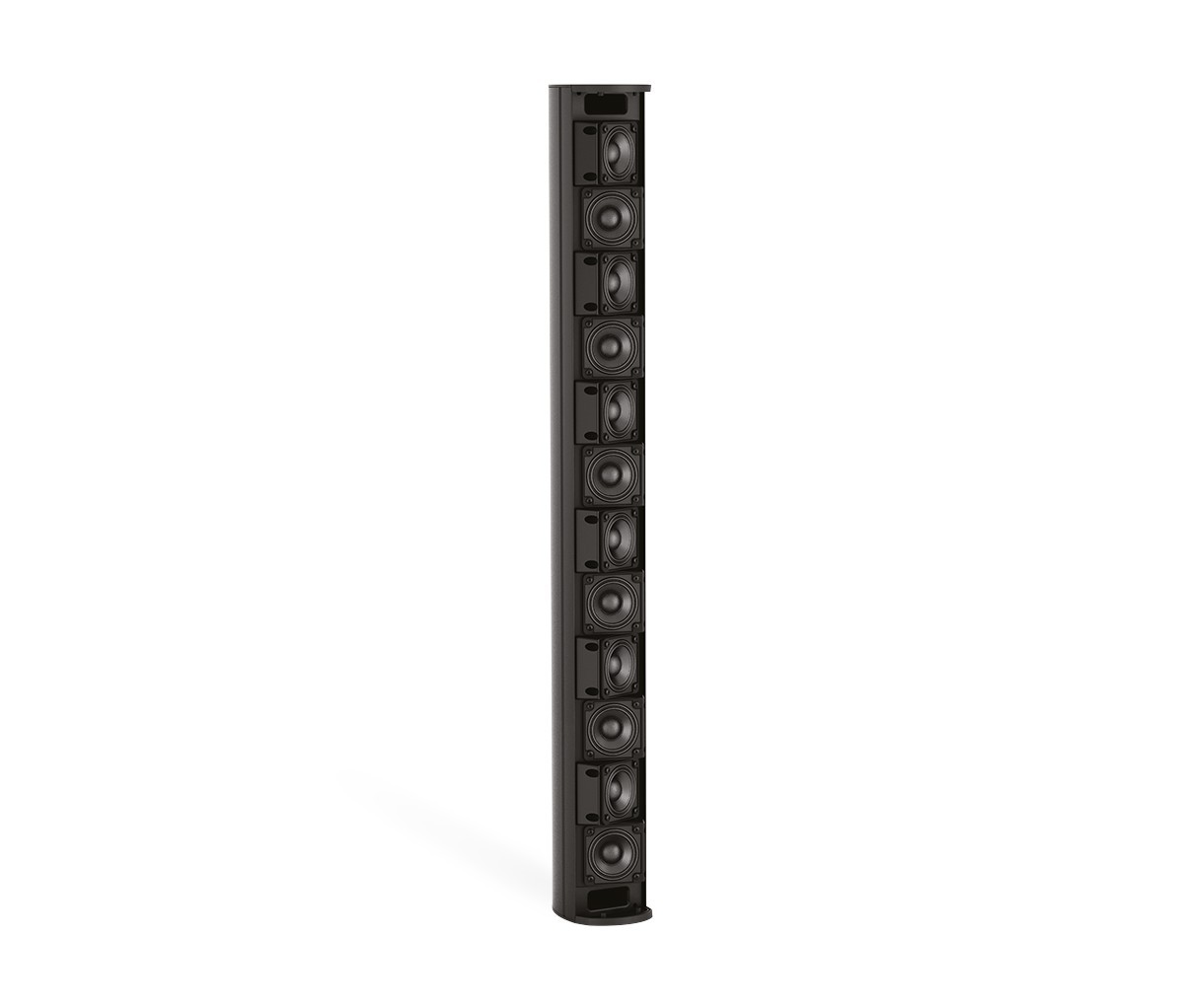 Bose Panaray Ma12Ex Modular Full Range Line Array Loudspeaker Tall black vertical line-array loudspeaker with multiple circular drivers.