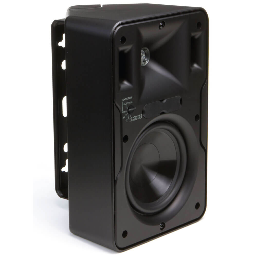 Klipsch Cp-4T - Sold As Pair Black wall-mounted speaker with a large circular woofer and side mounting bracket.
