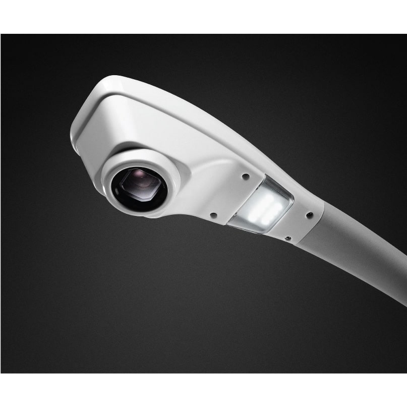 Benq S30 Document Camera White street lamp with built-in surveillance camera and led light panel along the arm.