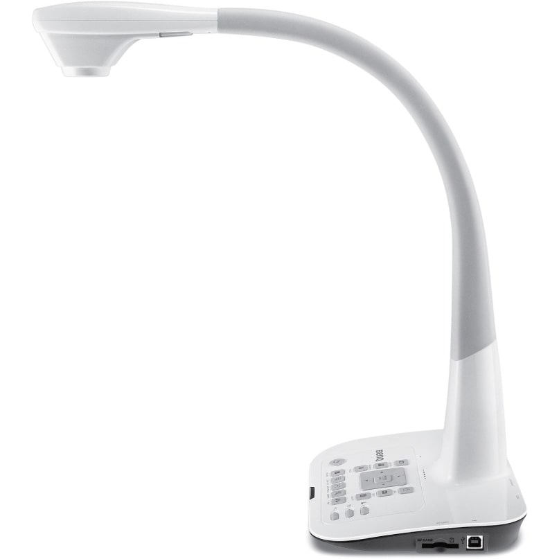 Benq S30 Document Camera White and gray led desk lamp with a curved neck and a multi-button control base.