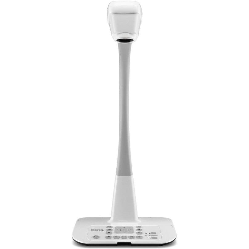 Benq S30 Document Camera White desktop conference speakerphone with tall gray gooseneck microphone and control base.