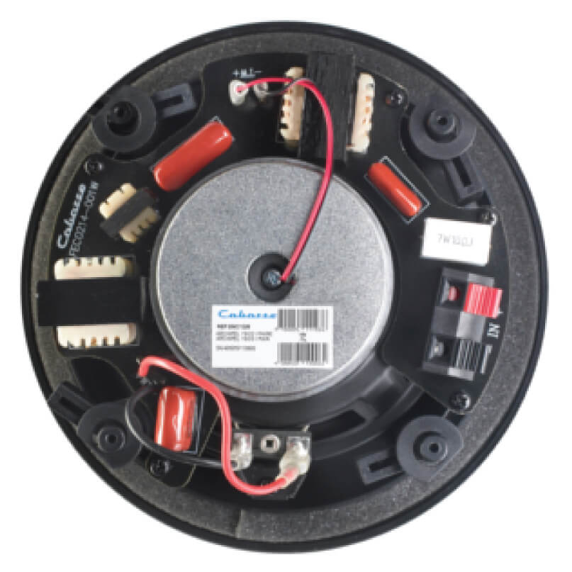 Cabasse Archipel 13 Icd (Pair) Round ceiling speaker back panel with red wires, connectors, and visible crossover components