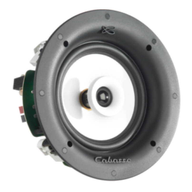 Cabasse Archipel 17 Icd (Pair) Circular loudspeaker driver with mounting flange and white center, green circuit board visible at the rear.