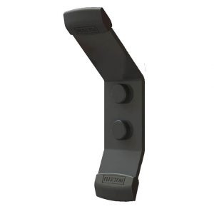 A black metal Flexson wall bracket for the Sonos MOVE, featuring two mounting holes and the brand name “FLEXSON” embossed on both ends.