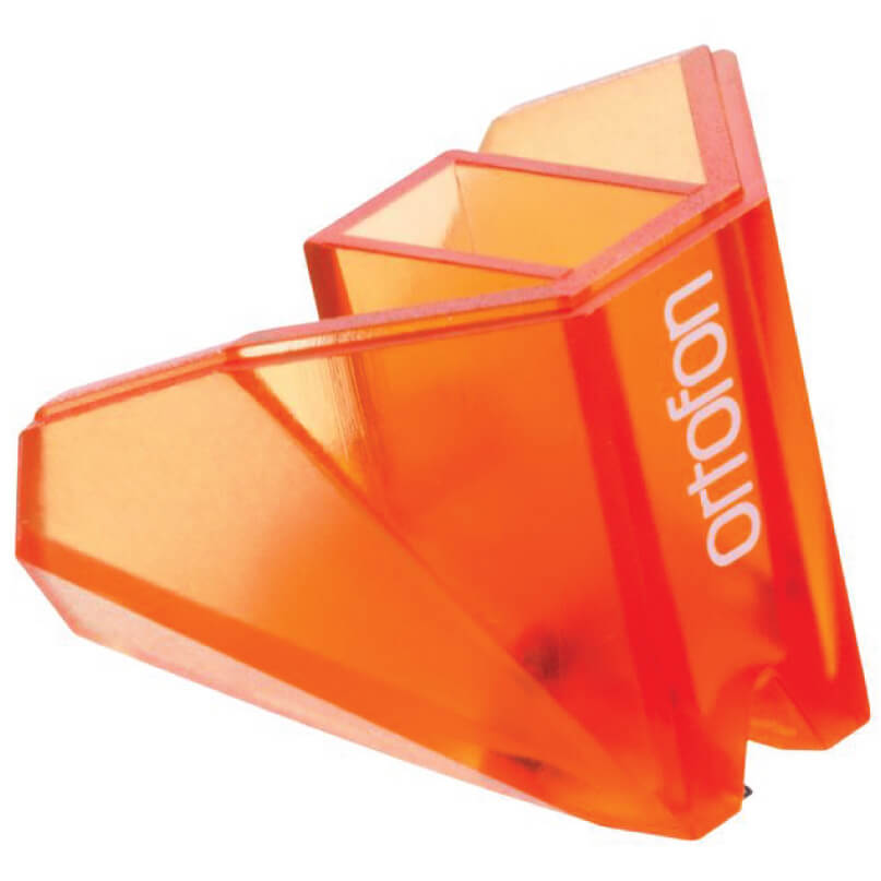 Ortofon Stylus 2M Bronze Replacement Stylus Translucent orange plastic stylus guard designed for the ortofon stylus 2m bronze replacement stylus, providing protection for the stylus tip on your turntable cartridge.