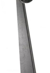 Cabasse IO2 on stand Stereo Hi-fi Loudspeaker in black, featuring a tall, angled design with a round audio component at the top and mounted on a triangular base, shown against a white background.