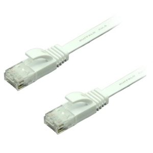 Two Ice Cable System Cat6 5M Patch Cables in white, featuring clear plastic RJ45 connectors, are displayed on a white background.