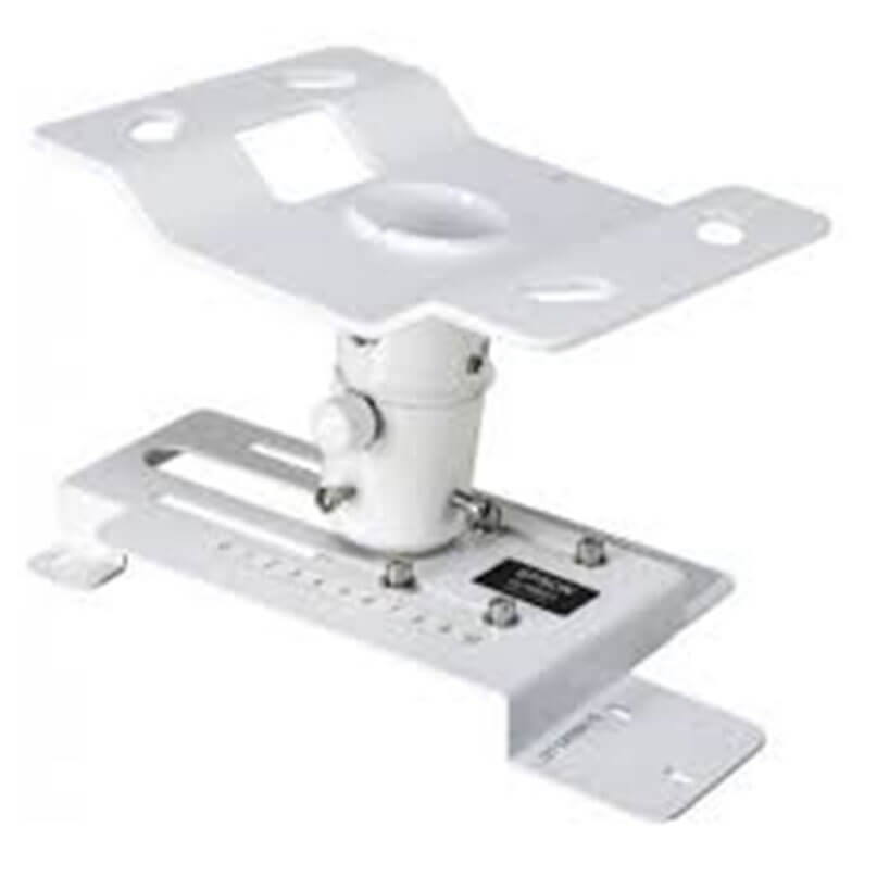 Epson Elp-Mb23 Ceiling Mount White adjustable mounting stand with vertical pillar, top plate featuring a square cutout and bolt holes for equipment mounting.
