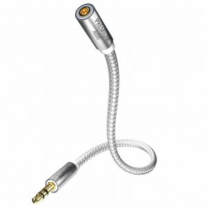 Braided silver audio cable with gold-plated 3.5mm stereo plug at one end.