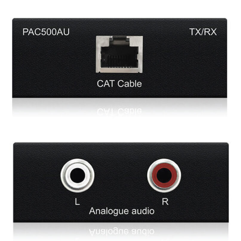 Blustream Pac500Au Passive Audio Over Cat Cable Pac500au cat cable tx/rx module with stereo analogue audio jacks (l and r)