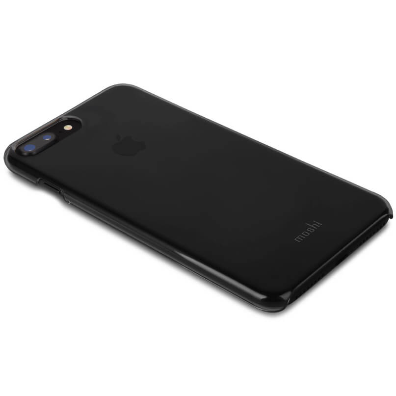 Moshi Iglaze Xt For Iphone 8/7 Plus - Black Moshi black protective case for iphone with dual rear cameras and apple logo visible.