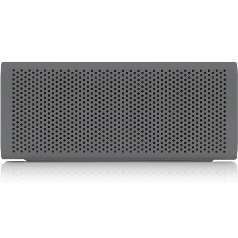 Braven 705 Portable Wireless Bluetooth Speaker Gray rectangular portable speaker with a perforated front grille and rounded edges.