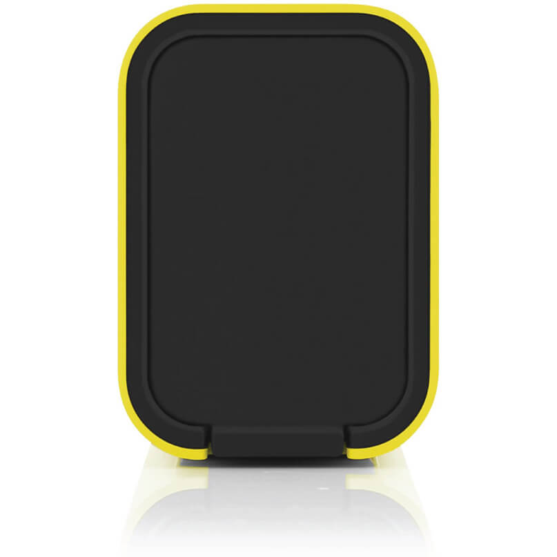 Braven 705 Portable Wireless Bluetooth Speaker Black protective case with a yellow edge and rounded rectangular shape.
