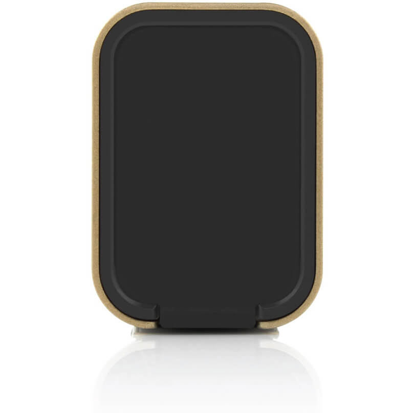 Braven Lux Speaker Wood-framed black rectangular gadget with rounded corners and integrated bottom lip.