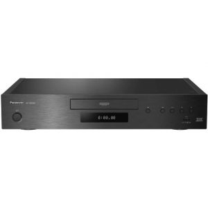Interdyn Panasonic blu-ray/dvd player with front-loading disc tray, digital display, and row of control buttons.