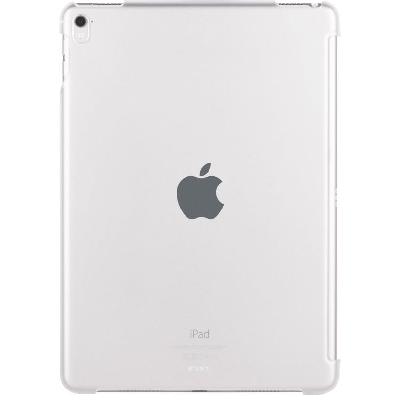 Moshi Iglaze For Ipad Pro 9.7&Quot; - Stealth Clear Apple ipad tablet with silver back, central apple logo, moshi case visible along the edges.