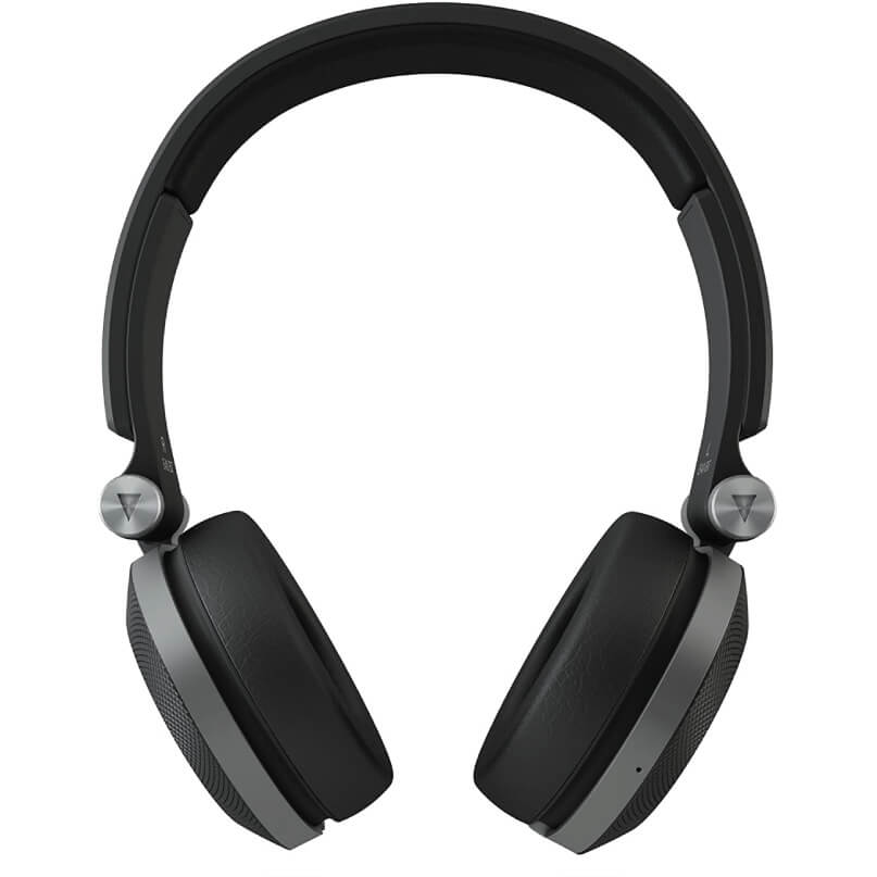 Jbl Synchros E40Bt In-Ear And Earbud Headphones Over-ear headphones with black and silver metal frame, cushioned ear pads, adjustable headband.