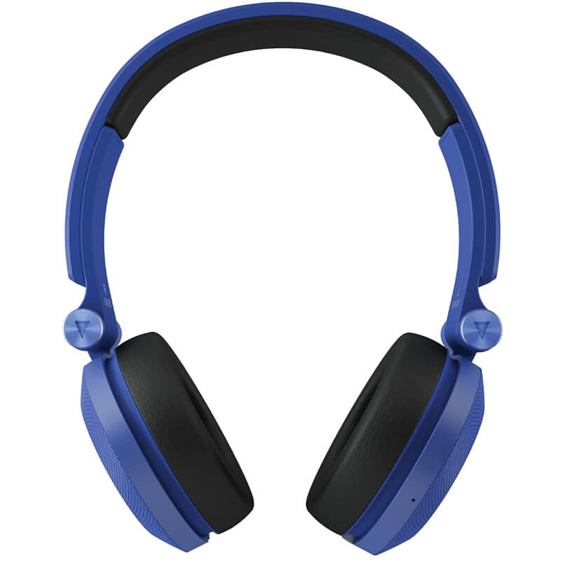 Jbl Synchros E40Bt In-Ear And Earbud Headphones Blue over-ear headphones with black cushioned ear cups and adjustable headband.