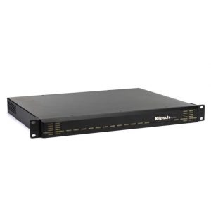 Klipsch rack-mount equipment chassis, 1U, black with front-panel connectors and ventilation grills.