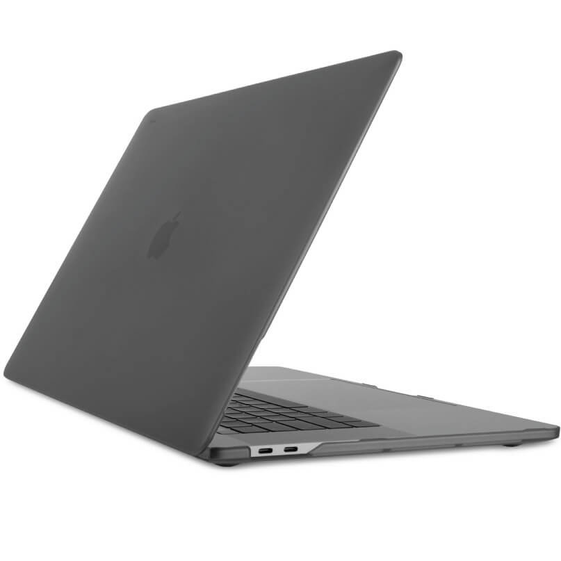 Moshi Iglaze For Macbook Pro 15&Quot; (Thunderbolt 3/Usb-C) Apple macbook pro laptop in space gray, slightly open, showing keyboard and slim aluminum body with side ports.