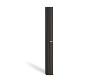 Bose Panaray Ma12Ex Modular Full Range Line Array Loudspeaker Tall black cylindrical speaker with a perforated grille and slim vertical form.