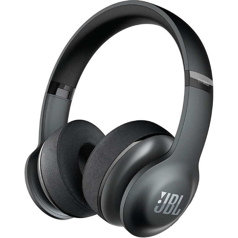 Jbl Everest 300 On-Ear Wireless Headphones Jbl everest over-ear wireless headphones in black and gray with cushioned ear cups.