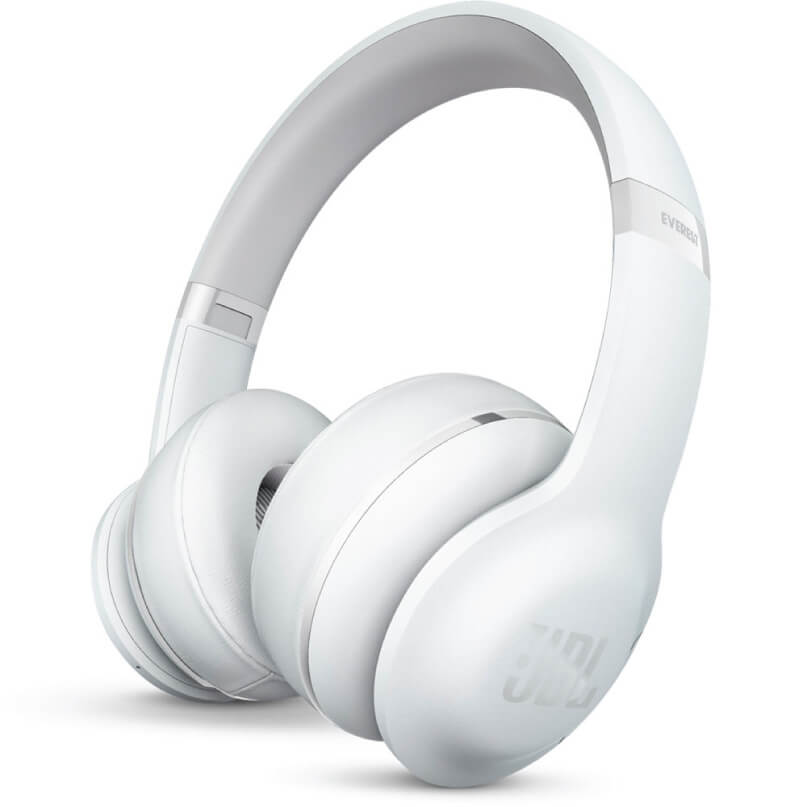 Jbl Everest 300 On-Ear Wireless Headphones White jbl everest wireless over-ear headphones with cushioned ear cups and headband.