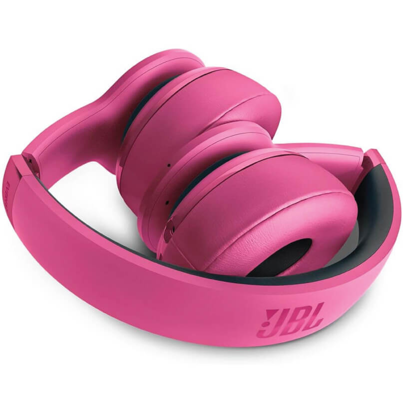 Jbl Everest 300 On-Ear Wireless Headphones Pink jbl over-ear headphones with cushioned ear cups and headband, featuring the jbl logo.