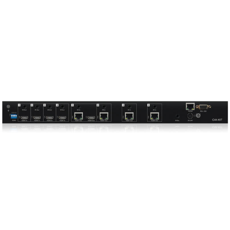 Blustream C44-Kit Contractor 4X4 Hdbaset Matrix Kit C44-kit rackmount video distribution hub with multiple hdmi outputs, ethernet and rs-232 control ports.