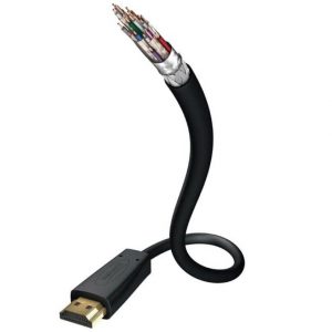 HDMI cable with a male HDMI connector at one end and an exposed multicolored wire bundle at the other.