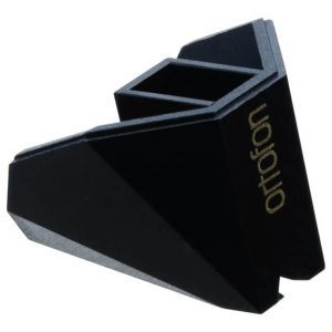 Interdyn Black plastic wedge-shaped adapter with a square hollow opening and gold orion lettering on the side