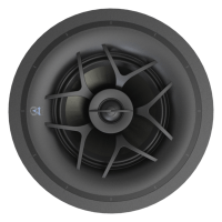 Circular car subwoofer speaker with black cone, central dust cap, and sturdy outer frame.