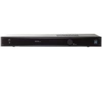 1U black rack-mount device front view with USB port and status LEDs.