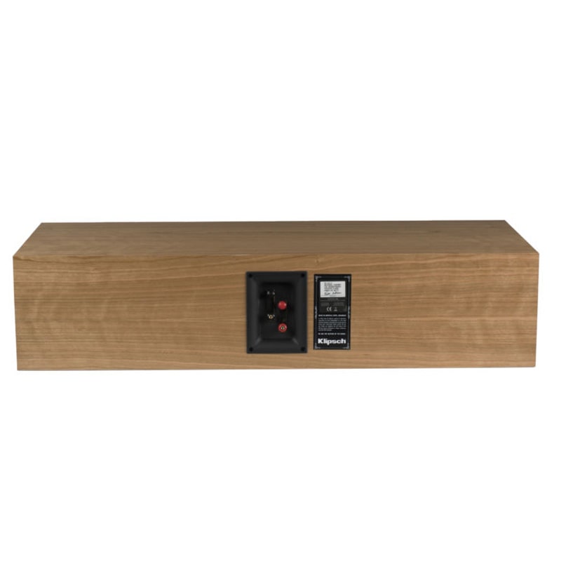 Klipsch Rc-64 Iii Center Speaker Klipsch wooden speaker cabinet with rear binding posts and identification label.
