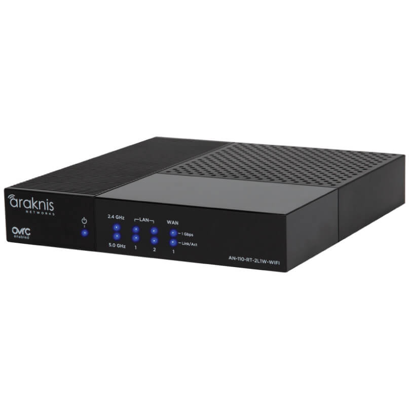 Araknis Networks 110-Series Single-Wan Gigabit Vpn Router With Wi-Fi Araknis networks an-110-rt-2iw-wifi wireless router with led indicators for 2. 4 ghz, 5 ghz, lan, and wan.