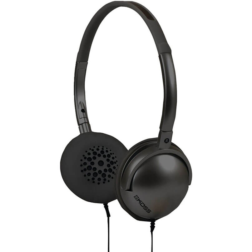 Koss Ruk40B On-Ear Headphone Black bose over-ear wired headphones with matte finish, circular perforated left earcup grille and adjustable headband.