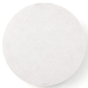 Jamo round wireless Bluetooth speaker with white perforated grille.