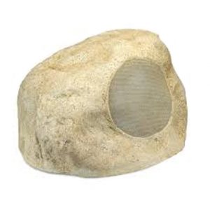 Beige stone block with a circular inset opening on the side.