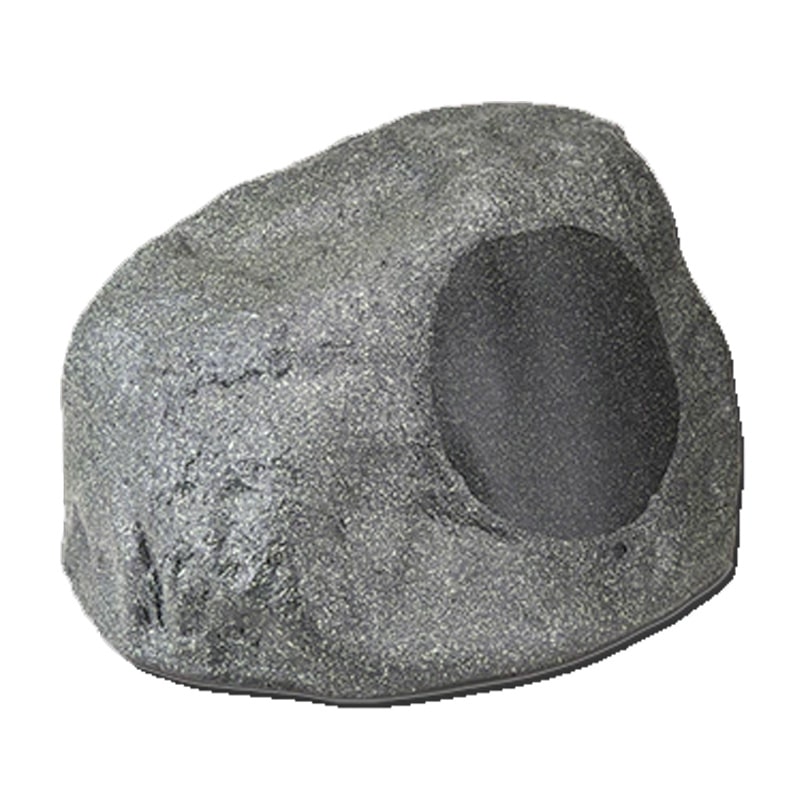 Klipsch Pro-10Sw-Rk Rock Subwoofer Each Grey textured rock cave hide for terrariums with a circular entrance.
