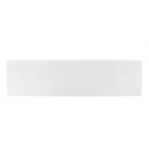 White rectangular perforated metal speaker grille, long horizontal.