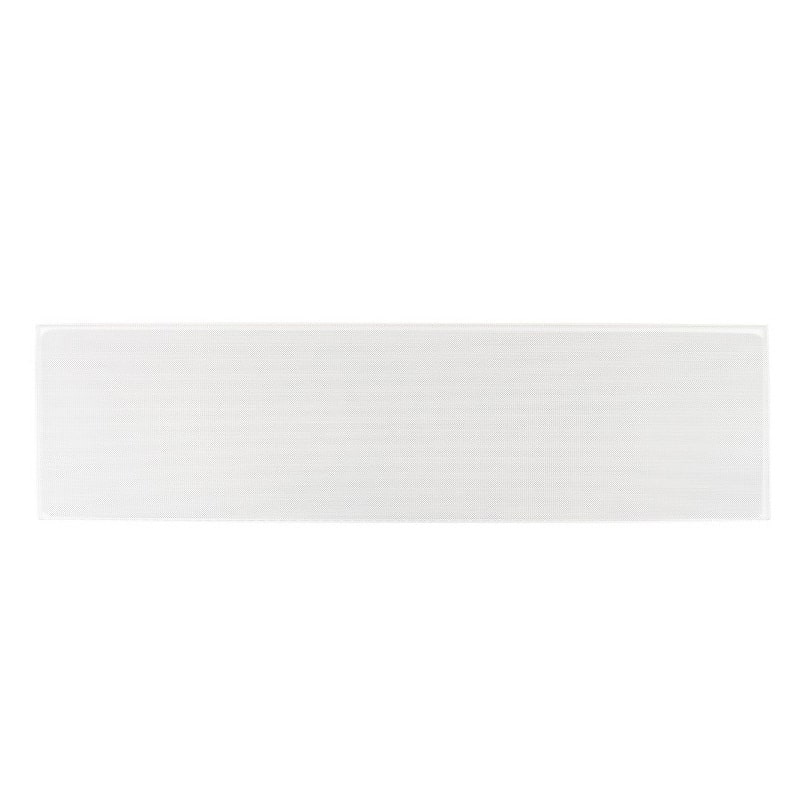 Klipsch Thx-504-L In-Wall Speaker White rectangular perforated metal speaker grille, long horizontal.