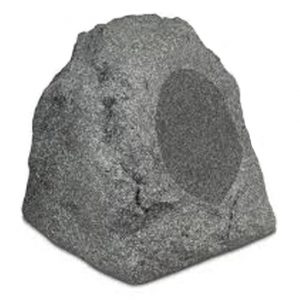 Rough gray rock with a circular hollow indentation on its surface.
