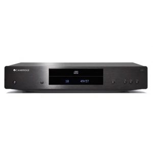 Cambridge Audio CXC CD transport with black brushed metal front, center display, disc slot, and multiple control buttons