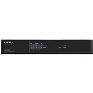 Luxul ABR-4400 multi-WAN gigabit router with front-panel LED indicators.