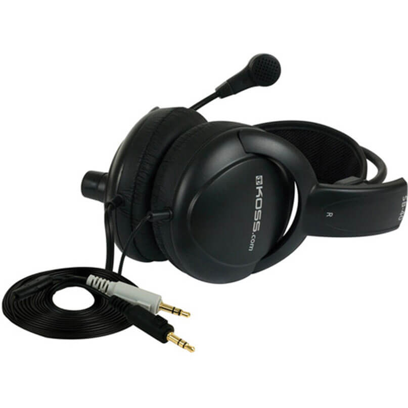 Koss Sb42 Headsets Koss over-ear headset with boom microphone and dual 3. 5mm plugs.