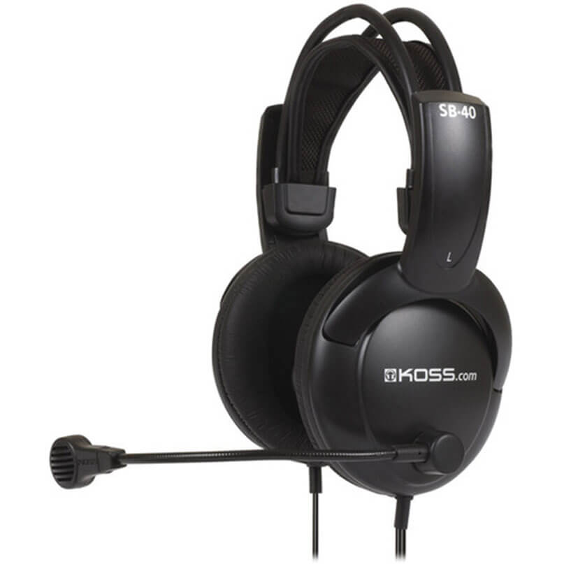 Koss Sb42 Headsets Koss sb-40 over-ear headset with boom microphone and padded headband.