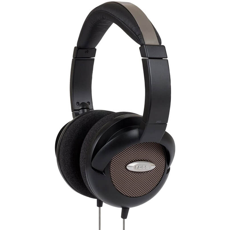 Koss Full Size Headphones - Ur55 Hoss over-ear headphones with black headband and cushions, bronze mesh earcup grille.