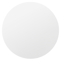 White circular object with subtle gradient on teal background.